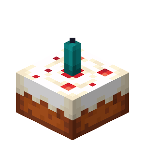 Cake with Cyan Candle — representative authorized Minecraft asset