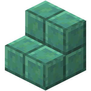 Waxed Oxidized Cut Copper Stairs — representative authorized Minecraft asset