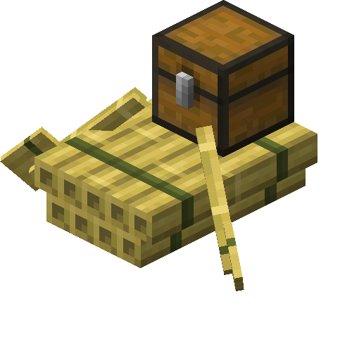 Bamboo Raft with Chest — representative authorized Minecraft asset