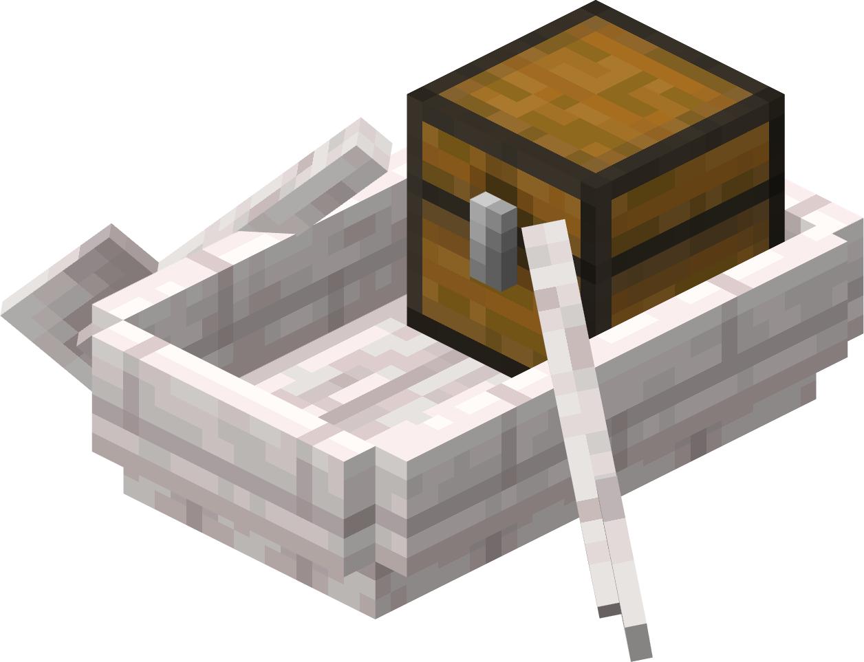 Pale Oak Boat with Chest — representative authorized Minecraft asset