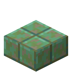 Weathered Cut Copper Slab — representative authorized Minecraft asset